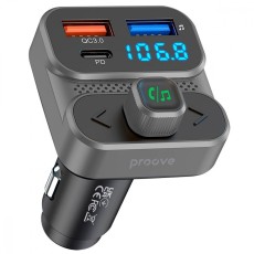 АЗП Proove FM Launcher Luxor SE 36W (PD+QC3.0) Type-C+USB Gray