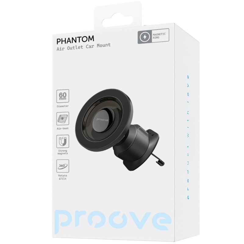 Автомобильный держатель Proove Phantom Air Outlet Car Mount Black Автомобильный держатель Proove Phantom Air Outlet Car Mount Black
