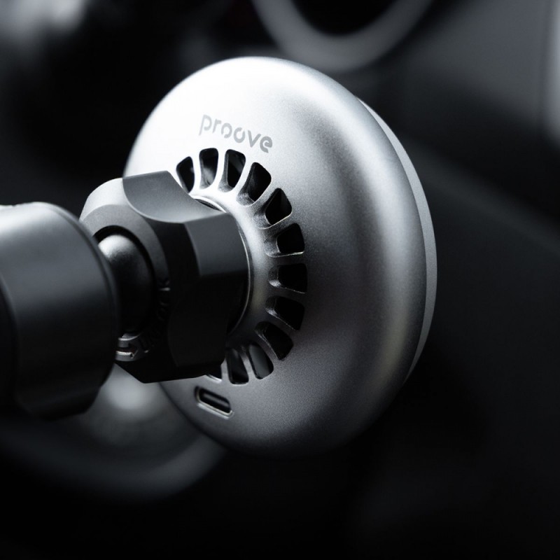 Автомобільний тримач з Бездротовим ЗП Proove IceCore QI2 15W Gray