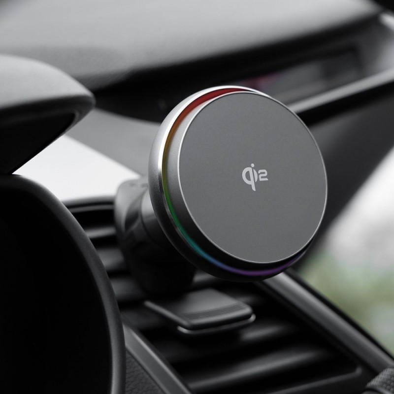 Автомобільний тримач з Бездротовим ЗП Proove IceCore QI2 15W Gray