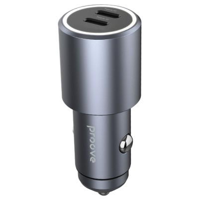 Car Charger Proove Double Energy 50W 2xType-C Metal Gray Car Charger Proove Double Energy 50W 2xType-C Metal Gray