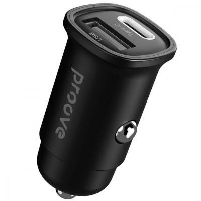 Car Charger Proove Flash 30W (Type-C + USB) Black Car Charger Proove Flash 30W (Type-C + USB) Black