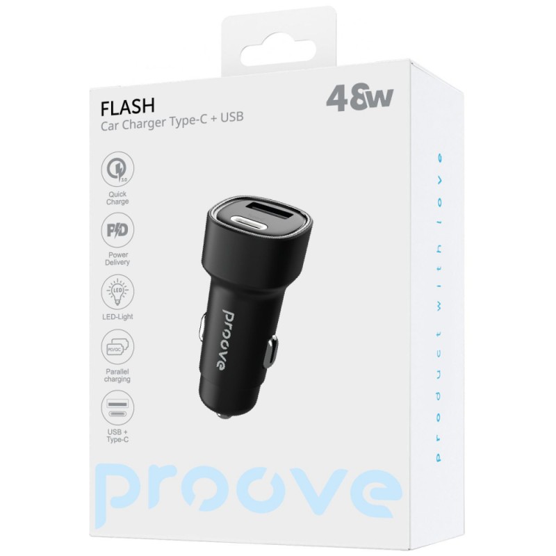 АЗУ Proove Flash 48W (Type-C+USB) Black