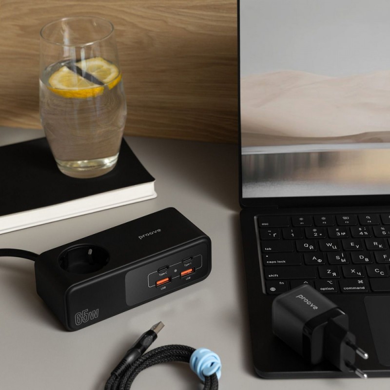 Сетевой фильтр Proove Homester Pro 65W (AC+2xType-C+2xUSB) 1.5m Black Сетевой фильтр Proove Homester Pro 65W (AC+2xType-C+2xUSB) 1.5m Black