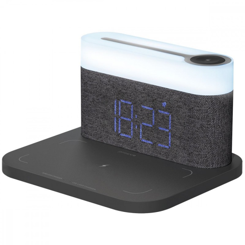 Нічник з бездротовою зарядкою Proove Day and Night темно-сірий