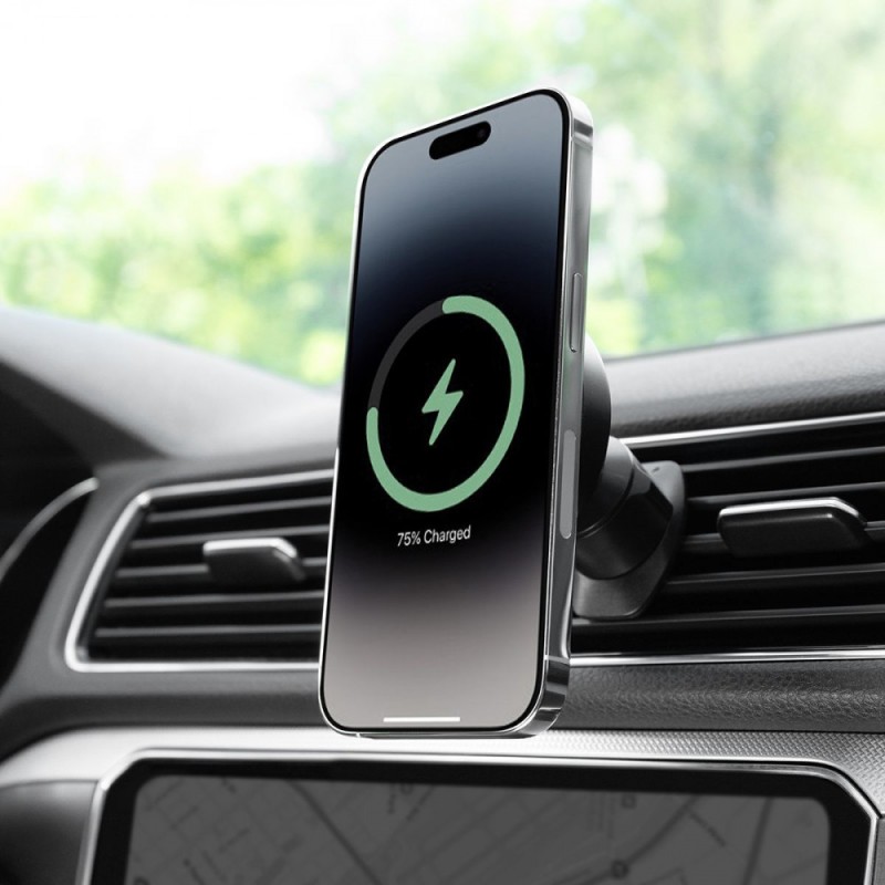 Car holder for phone Proove Light Circle Wireless Charger 15W, MagSafe Black (47926) Car holder for phone Proove Light Circle Wireless Charger 15W, MagSafe Black (47926)