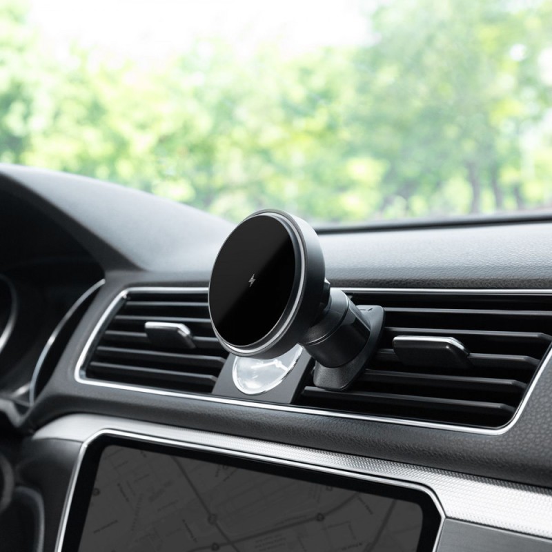Car holder for phone Proove Light Circle Wireless Charger 15W, MagSafe Black (47926) Car holder for phone Proove Light Circle Wireless Charger 15W, MagSafe Black (47926)