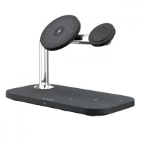 Бездротовий зарядний пристрій Proove Magnetic Field 3 in 1, MagSafe, QuickCharge, Type-C 15W Black (44657)