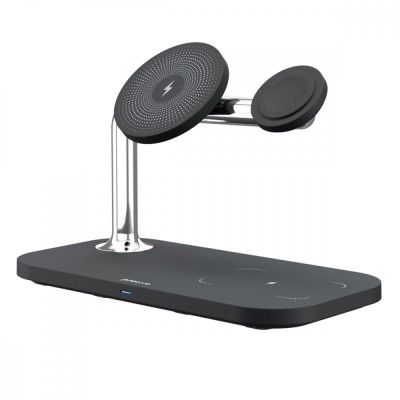Бездротовий зарядний пристрій Proove Magnetic Field 3 in 1, MagSafe, QuickCharge, Type-C 15W Black (44657)