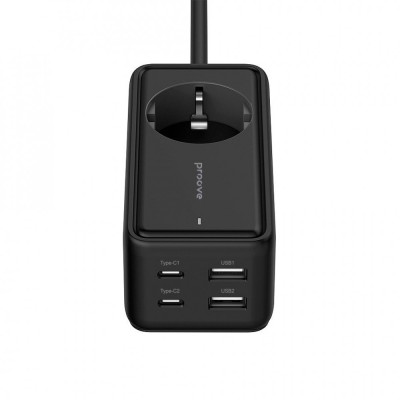 Мережевий фільтр Proove Power Strip Homester PD-03 1AC 65W (2 Type-C + 2USB) black