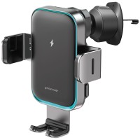 Автомобільний тримач з Бездротовим ЗП Proove Triple Clamp Pro 15W Metal Gray