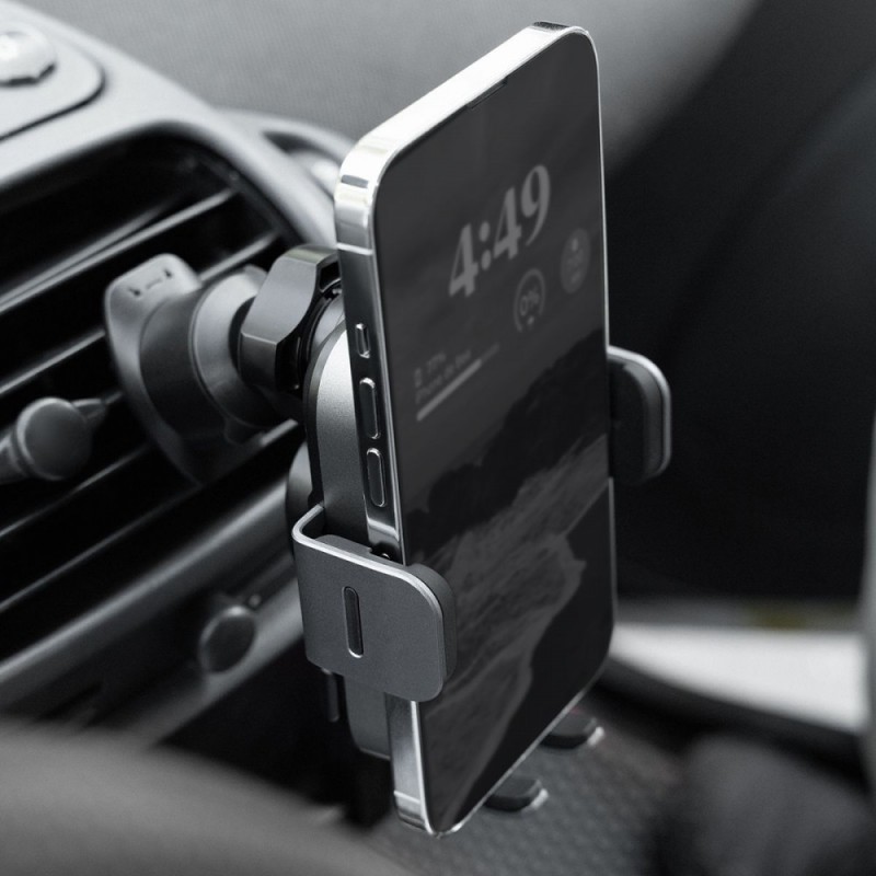 Автомобильный держатель с беспроводным ЗУ Proove Triple Clamp Pro 15W Metal Gray