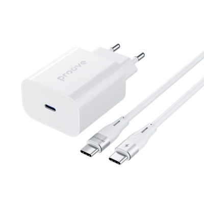 Мережевий зарядний пристрій Proove Rapid 30W 30W EU Type-C QC3.0 PD3.0 White + кабель Type-C (54688)