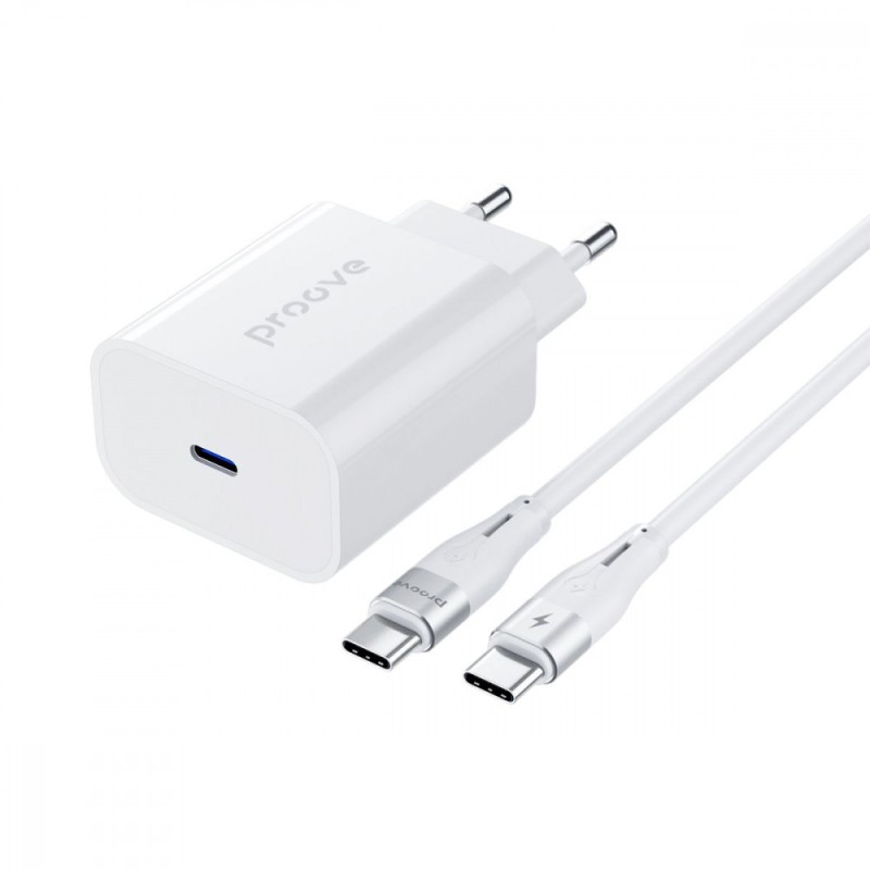 Мережевий зарядний пристрій Proove Rapid 30W 30W EU Type-C QC3.0 PD3.0 White + кабель Type-C (54688)