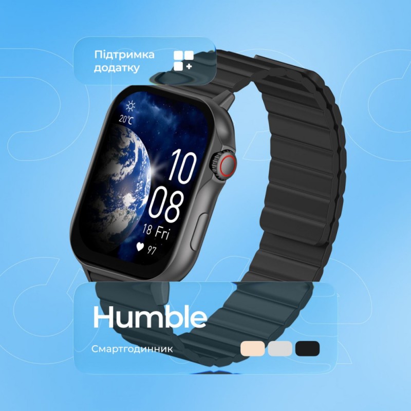 Смарт часы Proove Humble Amoled Bluetooth 5.3 IP68 Black (SWHB00000001)