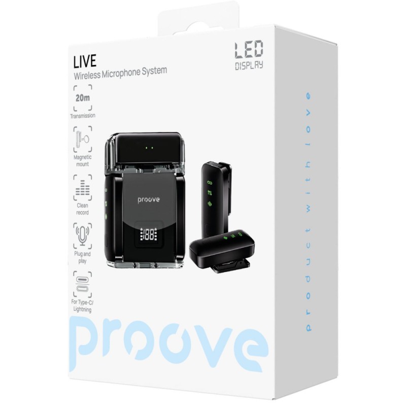 Беспроводной петличный микрофон Proove Live Black Беспроводной петличный микрофон Proove Live Black