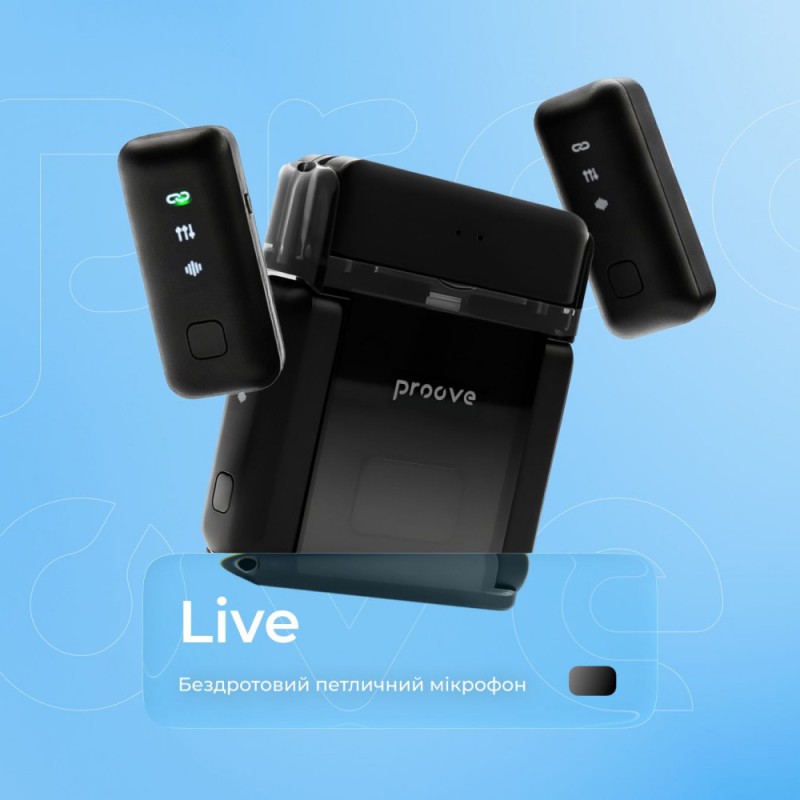 Беспроводной петличный микрофон Proove Live Black Беспроводной петличный микрофон Proove Live Black