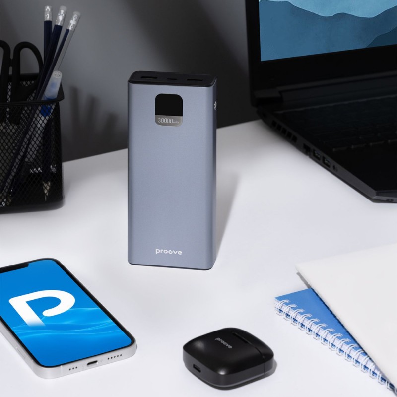 УМБ Proove Guardian 30000mAh Type-C + 2xUSB + Micro USB 22.5W Silver (PBG322210004) УМБ Proove Guardian 30000mAh Type-C + 2xUSB + Micro USB 22.5W Silver (PBG322210004)