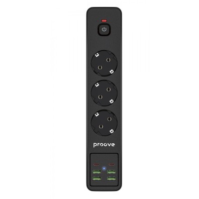 Network filter Proove Power Strip P-03 (3 sockets + 4 USB + 2 Type-C) 2M black