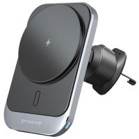Proove Square Magnetic Pro 15W Metal Gray Car Holder with Wireless Charger Proove Square Magnetic Pro 15W Metal Gray Car Holder with Wireless Charger