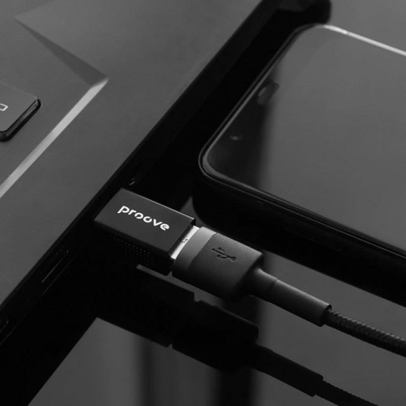 Перехідник OTG Proove Extension USB to Type-C black Перехідник OTG Proove Extension USB to Type-C black