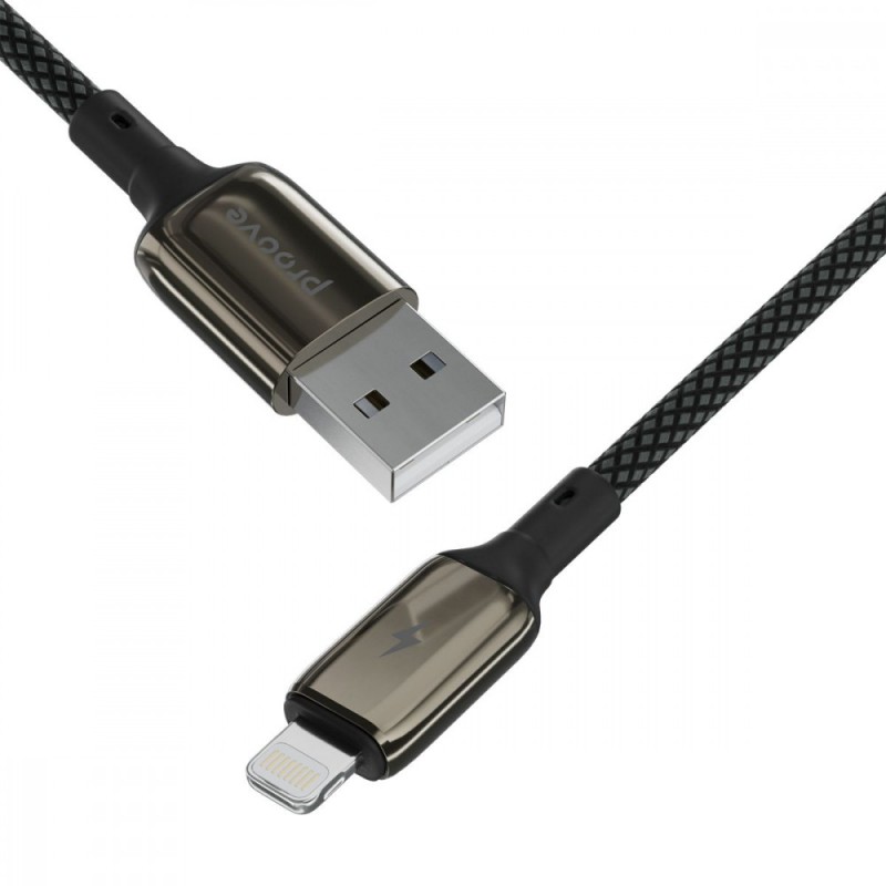 Кабель Proove Dense Metal USB to Lightning 2.4A (1m) Black