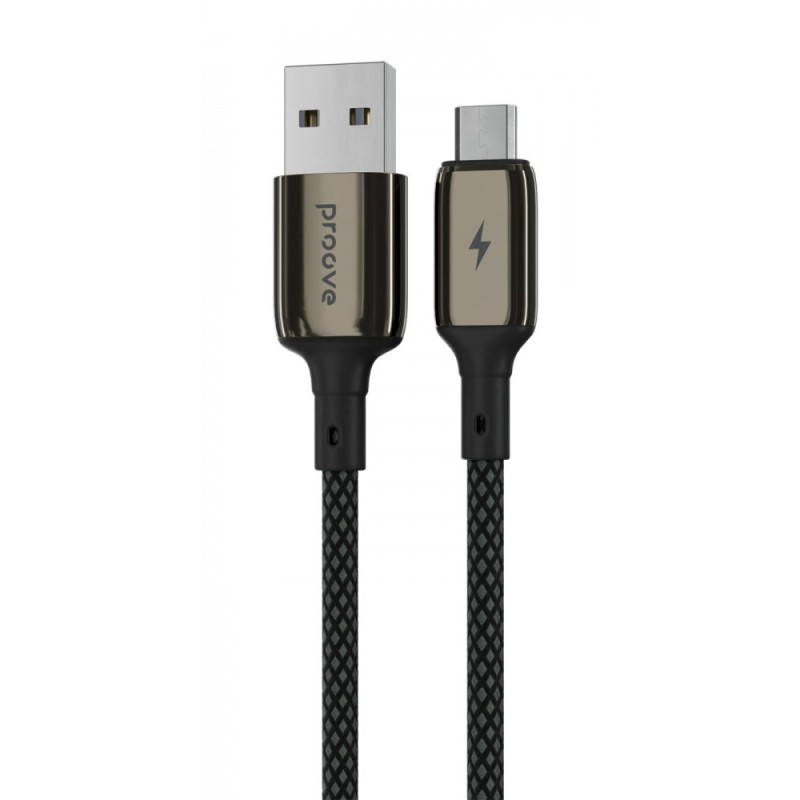 Кабель Proove Dense Metal USB to Micro USB 2.4A (1m) black