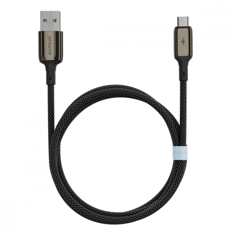 Кабель Proove Dense Metal USB to Micro USB 2.4A (1m) black Кабель Proove Dense Metal USB to Micro USB 2.4A (1m) black