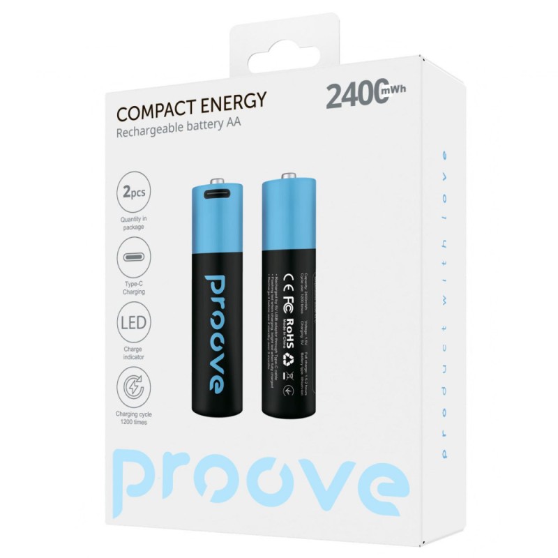 Акумуляторні батарейки Proove Compact Energy AA 2 шт Black