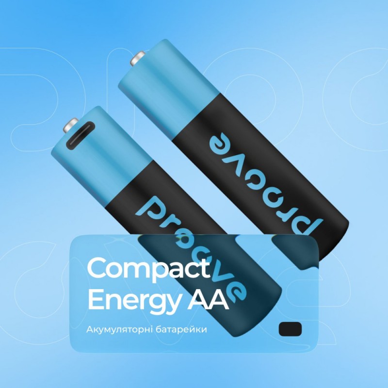 Акумуляторні батарейки Proove Compact Energy AA 2 шт Black