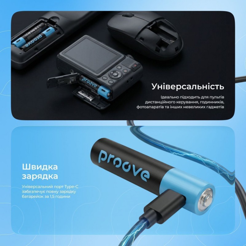 Rechargeable batteries Proove Compact Energy AAA 2 pcs Black Rechargeable batteries Proove Compact Energy AAA 2 pcs Black