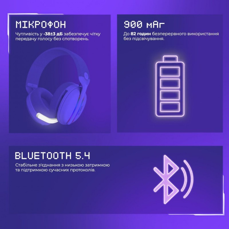 Беспроводная игровая гарнитура Proove Gaming Glimmer (APP) White