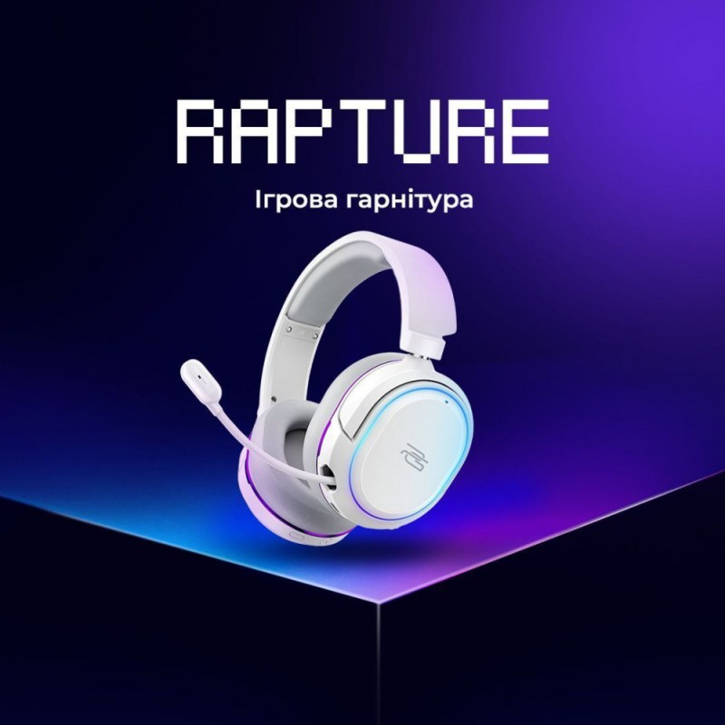 Бездротова ігрова гарнітура Proove Gaming Rapture (APP) White Бездротова ігрова гарнітура Proove Gaming Rapture (APP) White