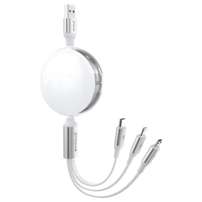 Cable Proove Triple Sync 3 in 1 (Type‑C + Micro USB + Lightning) 1.2 m White