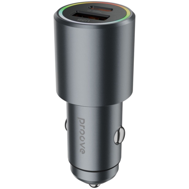 АЗП Proove Double Energy Plus 53W (USB + Type-C) Metal Gray