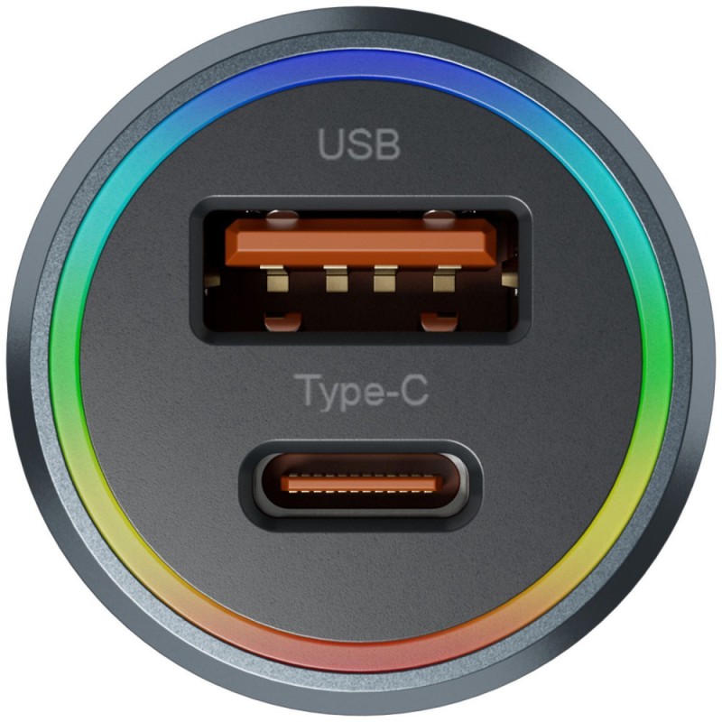 АЗП Proove Double Energy Plus 53W (USB + Type-C) Metal Gray