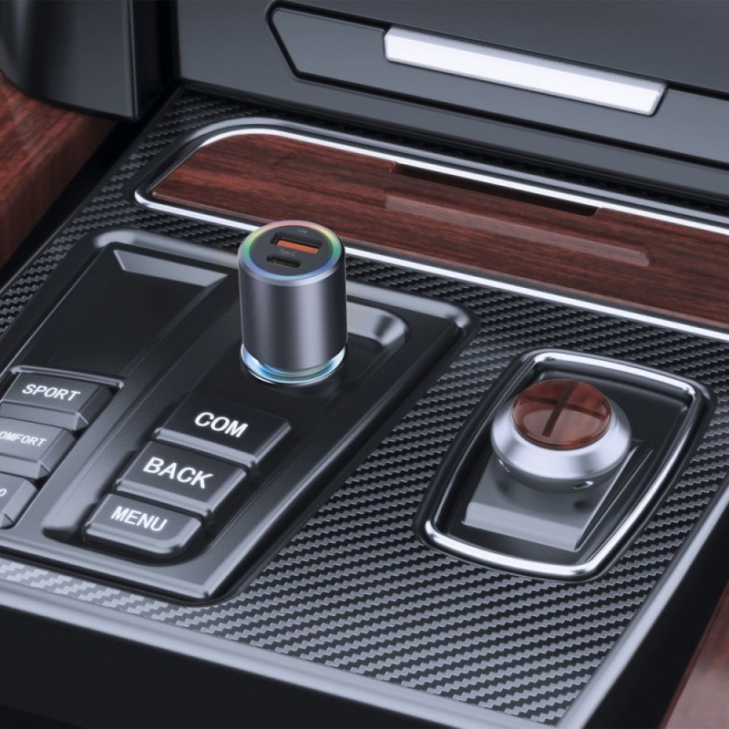 АЗП Proove Double Energy Plus 53W (USB + Type-C) Metal Gray