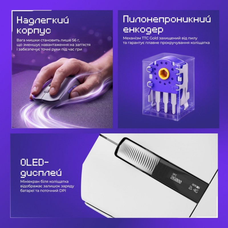Бездротова ігрова миша Proove Gaming Jester 8K White