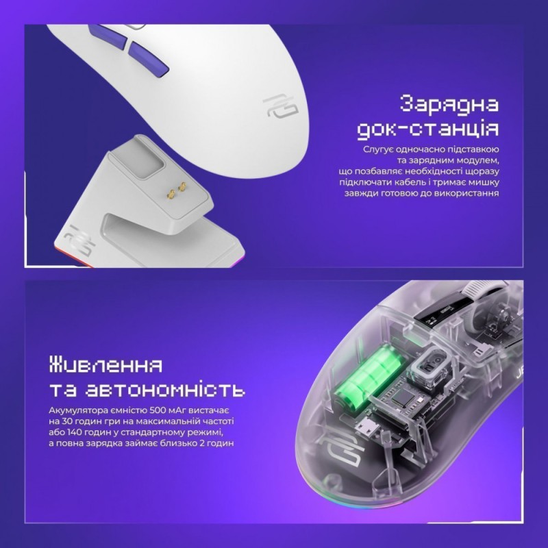 Бездротова ігрова миша Proove Gaming Jester 8K White