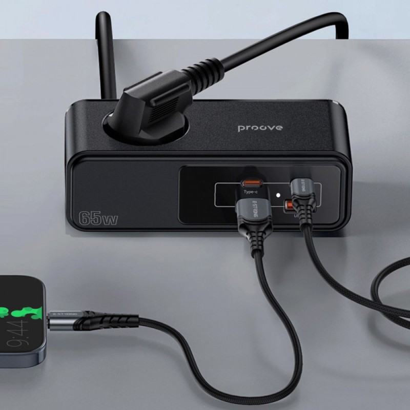 Сетевой фильтр Proove Homester Pro 65W (AC+2xType-C+2xUSB) 1.5m Black