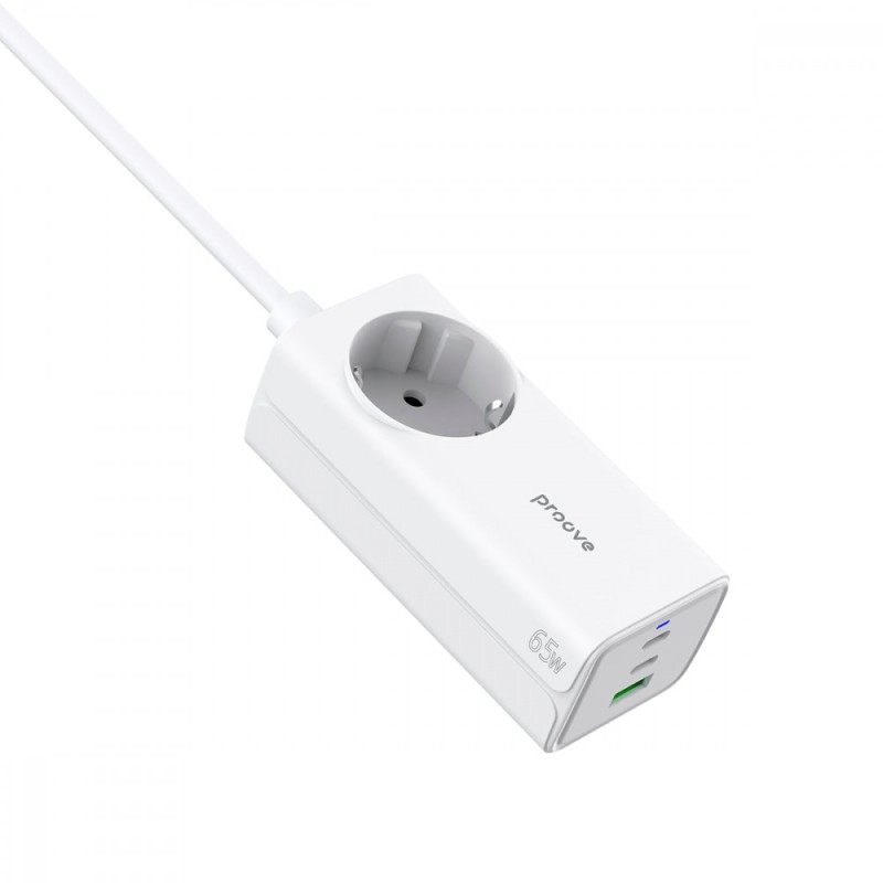 Сетевой фильтр Proove Power Strip PD-02 65W (2 Type-C + 1USB) white Сетевой фильтр Proove Power Strip PD-02 65W (2 Type-C + 1USB) white