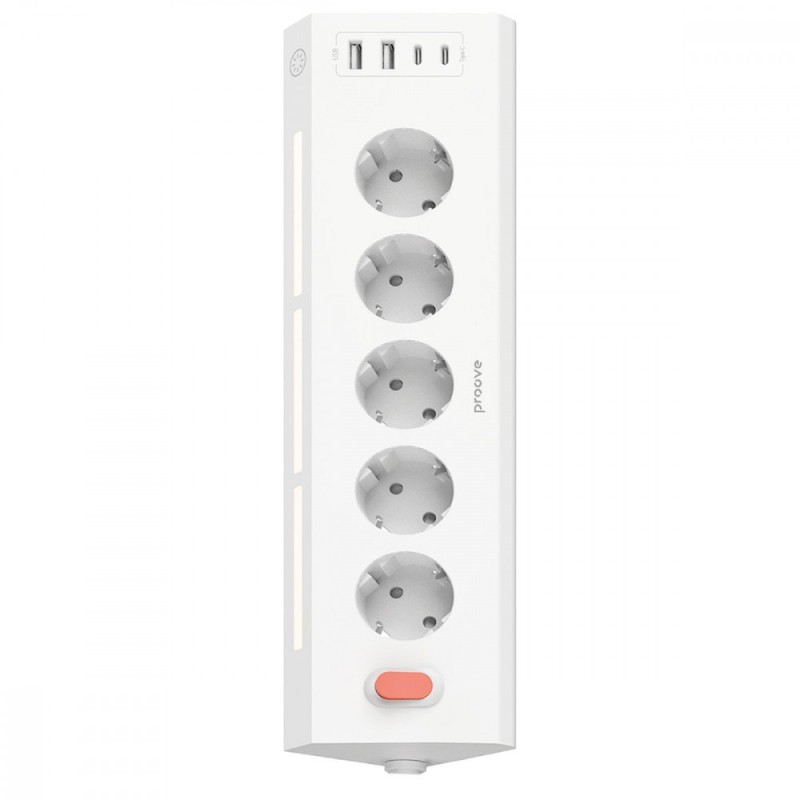 Сетевой фильтр Proove Prism Socket (5xAC + 2xType-C + 2xUSB) 1.6m white