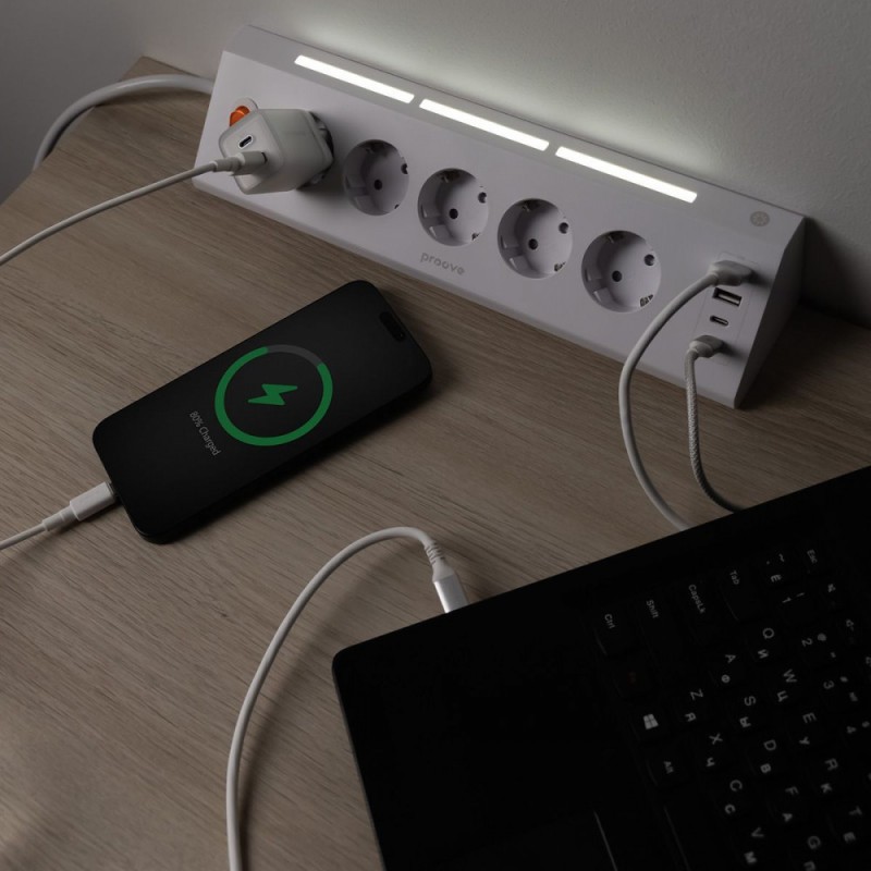 Сетевой фильтр Proove Prism Socket (5xAC + 2xType-C + 2xUSB) 1.6m white Сетевой фильтр Proove Prism Socket (5xAC + 2xType-C + 2xUSB) 1.6m white