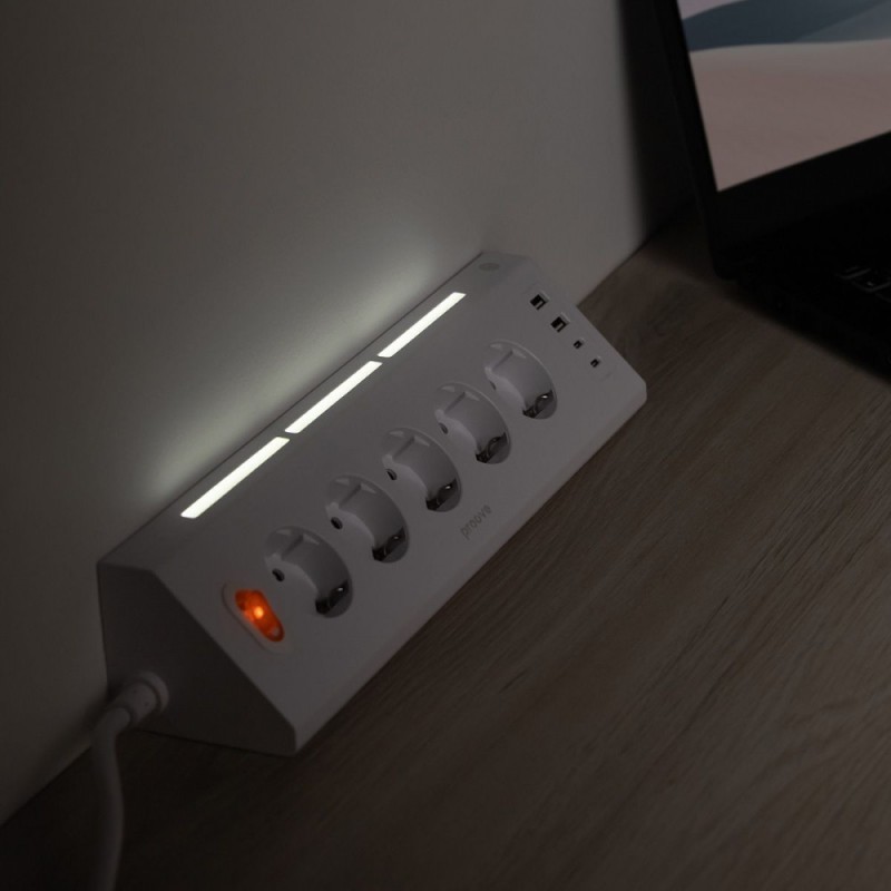 Сетевой фильтр Proove Prism Socket (5xAC + 2xType-C + 2xUSB) 1.6m white Сетевой фильтр Proove Prism Socket (5xAC + 2xType-C + 2xUSB) 1.6m white