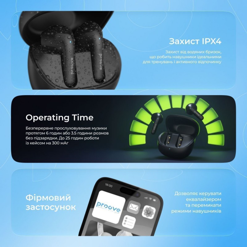 Беспроводные наушники Proove Logic TWS (APP) white Беспроводные наушники Proove Logic TWS (APP) white