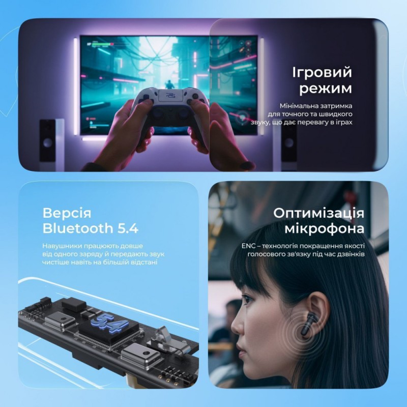 Беспроводные наушники Proove Logic TWS (APP) white Беспроводные наушники Proove Logic TWS (APP) white