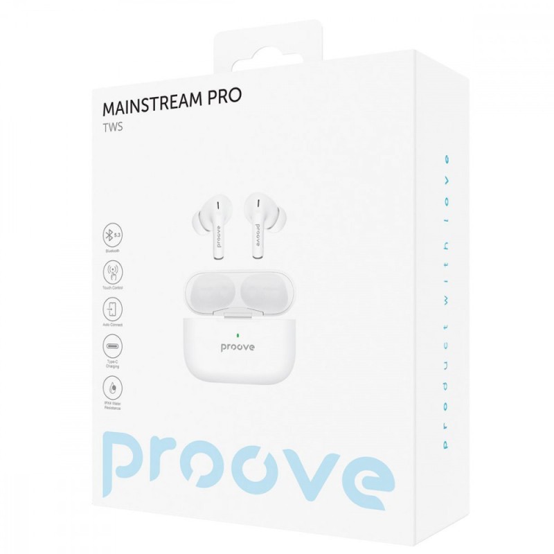 Proove Mainstream Pro TWS wireless headphones (APP) white