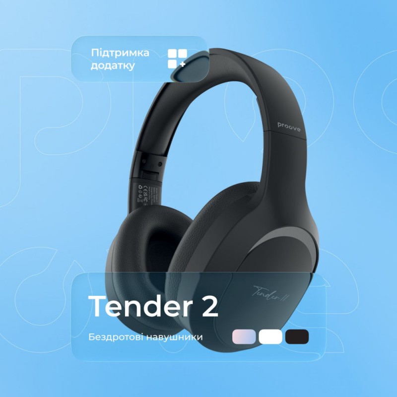 Бездротові навушники Proove Tender 2 (APP) black Бездротові навушники Proove Tender 2 (APP) black