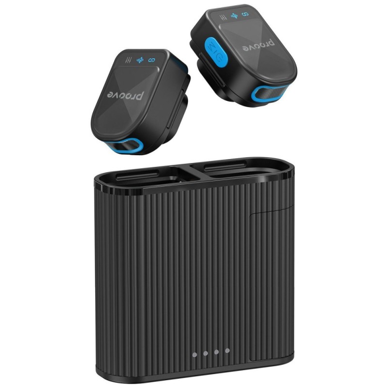 Бездротовий петличний мікрофон Proove DualCast Black для блогінгу та стрімів Бездротовий петличний мікрофон Proove DualCast Black для блогінгу та стрімів