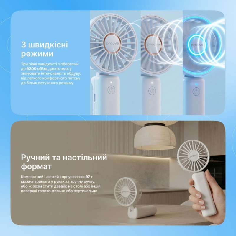 Portable Fan Proove Carlson 1800mAh White